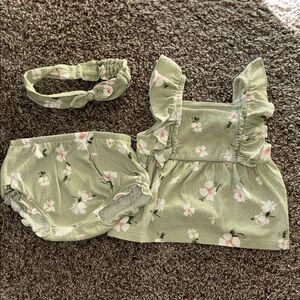 Carter's Sage Floral Diaper Cover 3 pc. Set